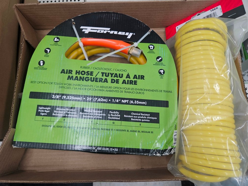 Forney 25' Air Hose, Nylon Re-Koil Hose