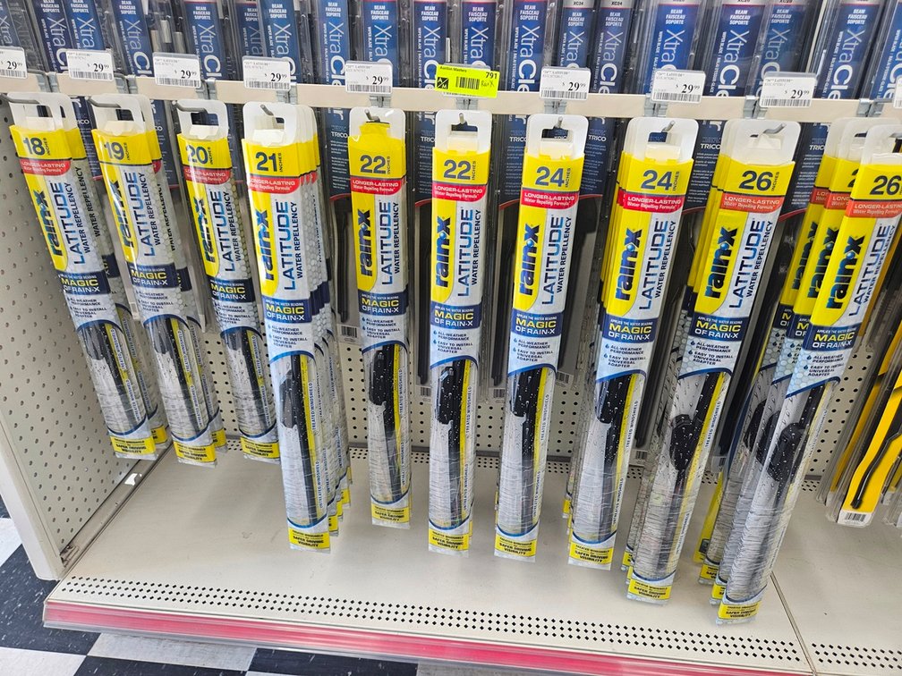 Assorted Rain-X Wiper Blades in Section