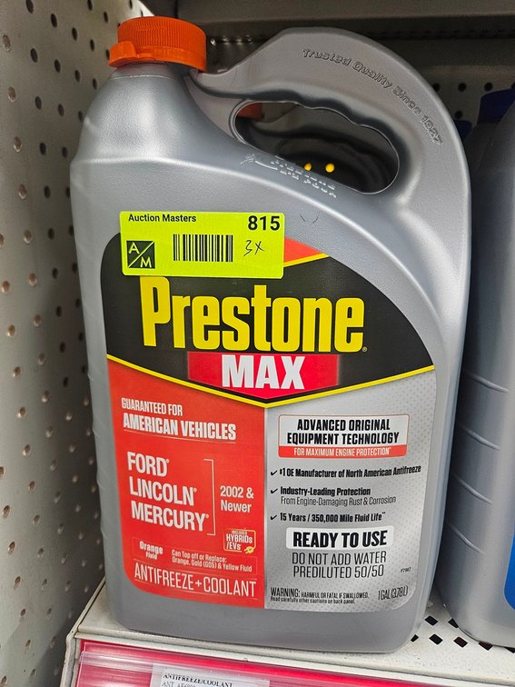 3 Preston3 Max Ford Coolant Gallon Jugs