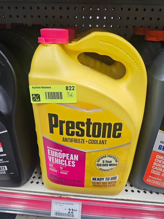 3 Prestone European Vehicle Coolant Gallon Jugs