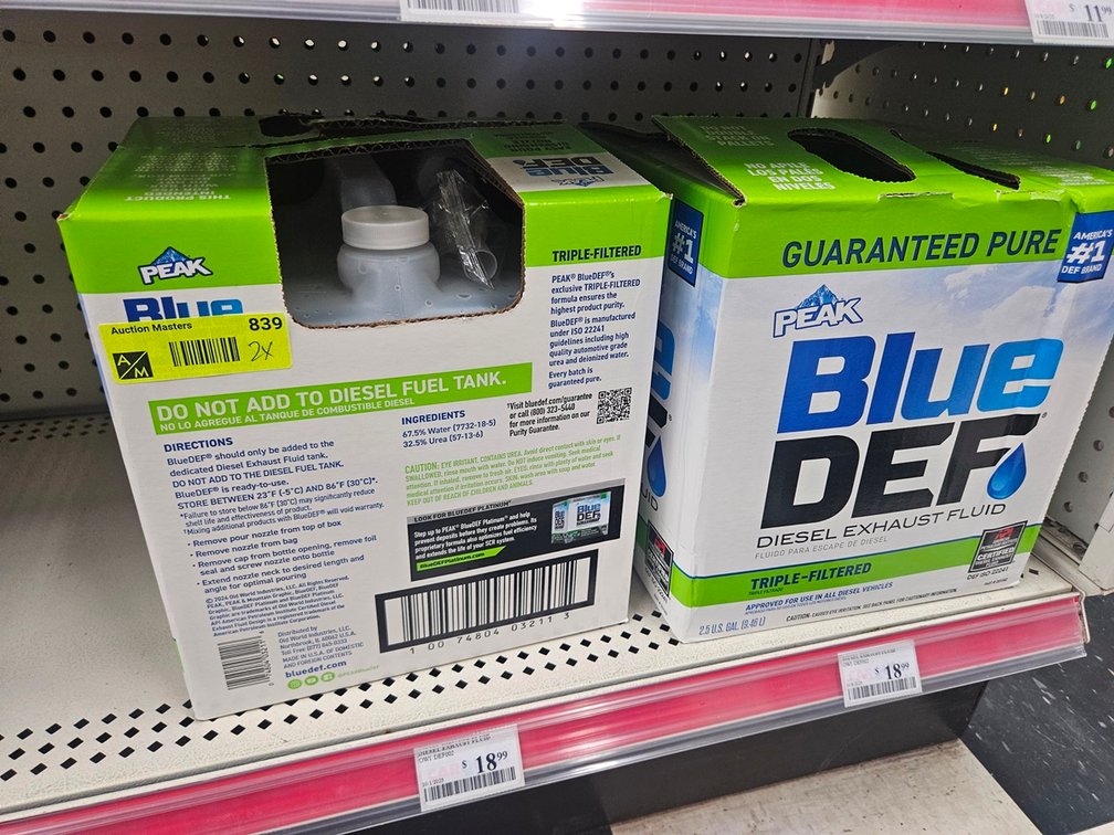 2 Peak Diesel Exhaust Fluid 2.5 Gallon Jugs