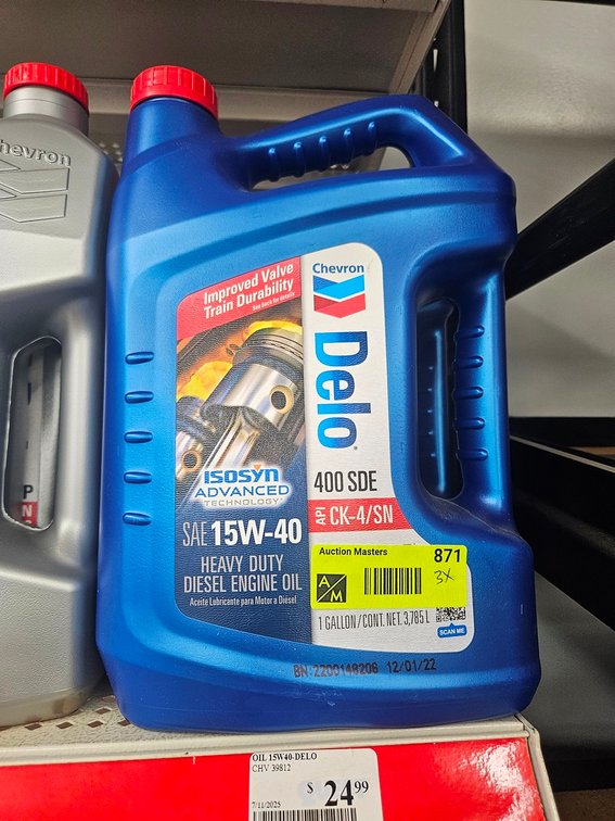 3 Chevron 15W-40 Oil Gallon Jugs