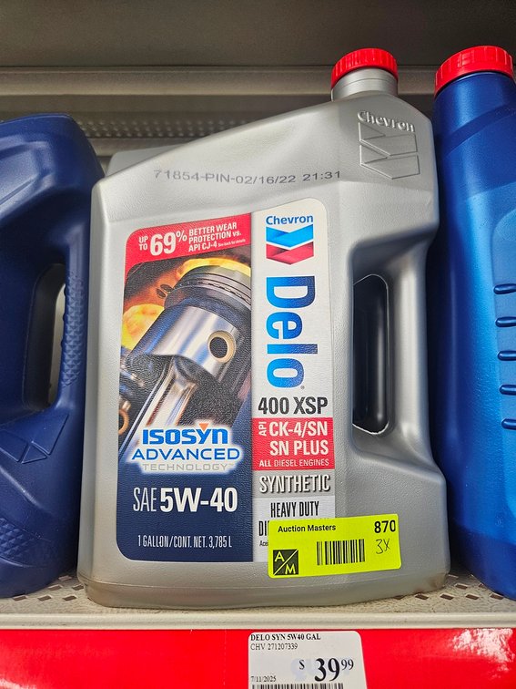 3 Chevron 5W-40 Oil Gallon Jugs