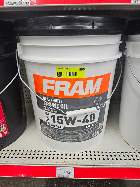 Fram 15W-40 Heavy Duty Oil 5 Gallon Bucket