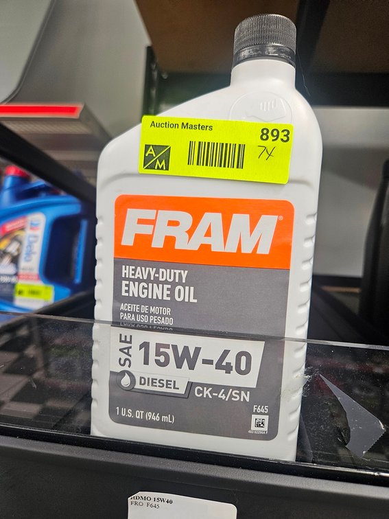 7 Fram 15W-40 Oil, Quarts