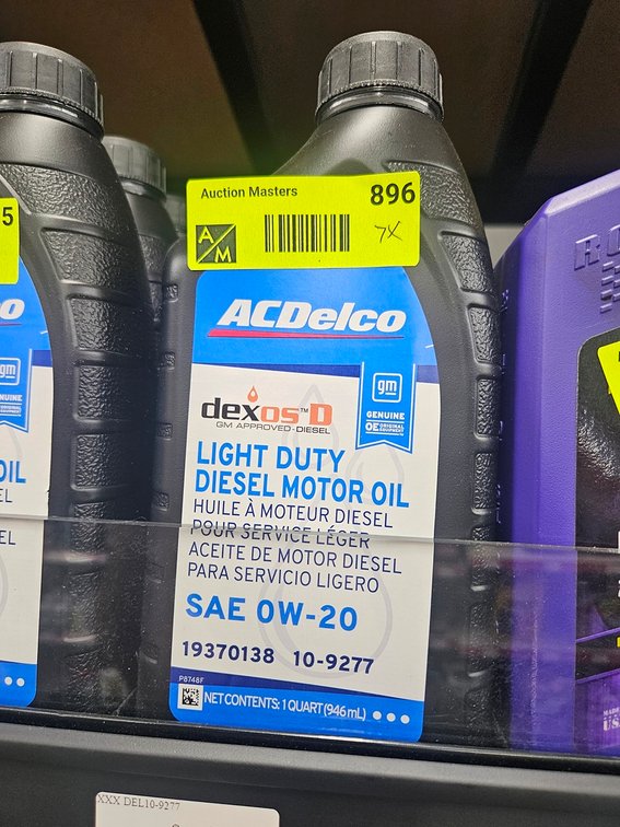 7 Delco 0W-20 Diesel Oil, Quarts
