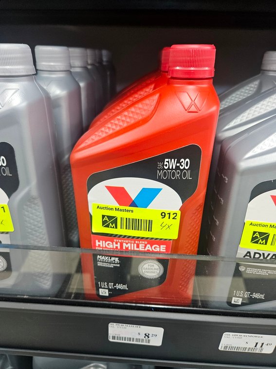 4 Valvoline High Mileage 5W-30 Oil, Quarts