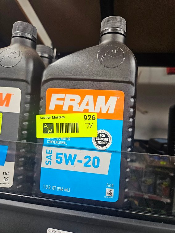 7 Fram 5W-20 Oil, Quarts