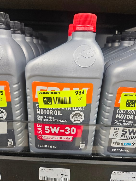 7 Fram High Mileage 5W-30 Oil, Quarts