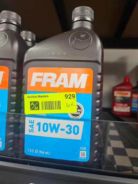6 Fram 10W-30 Oil, Quarts