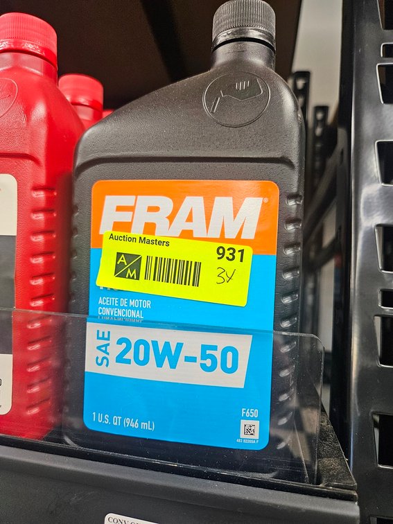 3 Fram 20W-50 Oil, Quarts