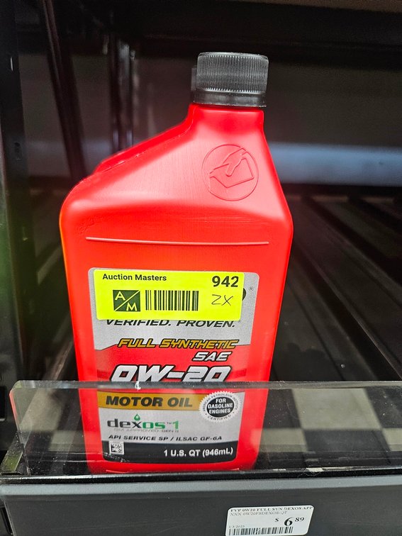 2 FVP 0W-20 Oil, Quarts