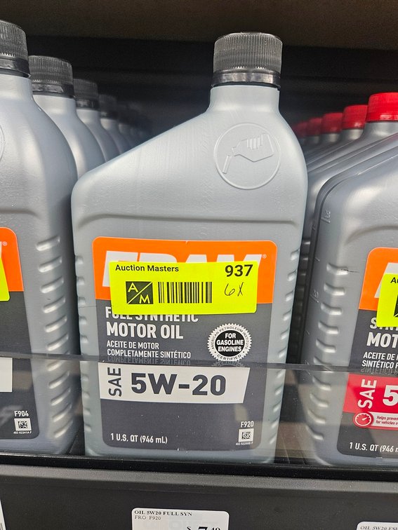 6 Fram Full Synthetic 5W-20 Oil, Quarts
