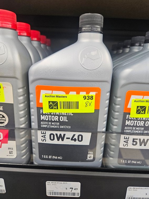 8 Fram Full Synthetic 0W-40 Oil, Quarts
