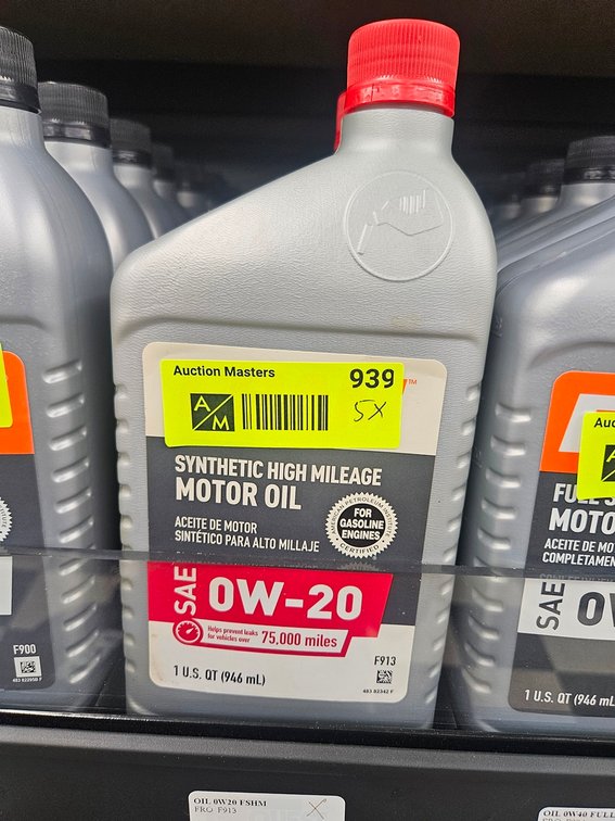 5 Fram High Mileage 0W-20 Oil, Quarts