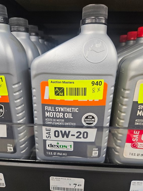 8 Fram Full Synthetic 0W-20 Oil, Quarts