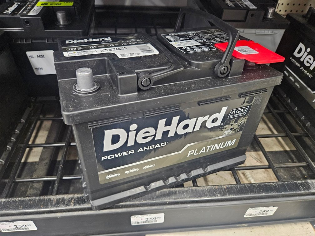 Die Hard Platinum Auto Battery, H6-AGM