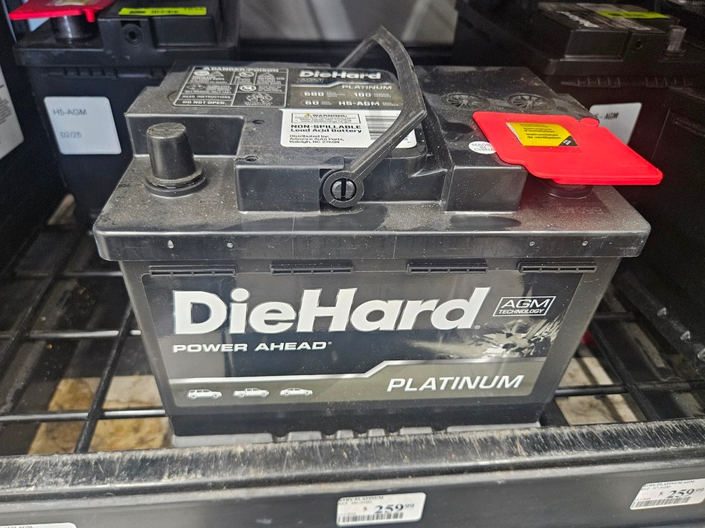Die Hard Platinum Auto Battery, H5-AGM