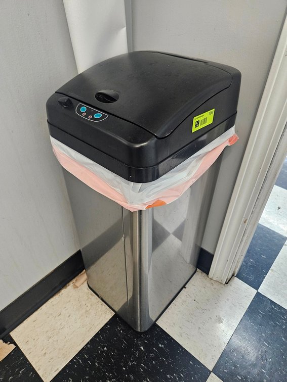 SS Motion Open Trash Can, 27" Tall