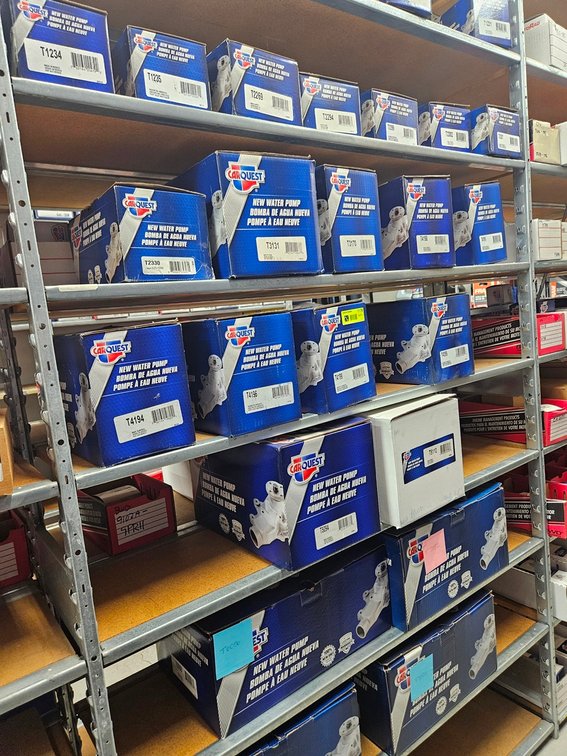 Assorted Carquest Water Pumps in Section