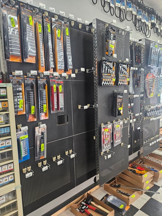 Pegboard Rack with 2 Sliding Sections, 8'x6'