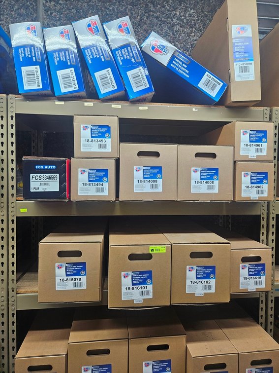 Assorted Carquest Strut Assemblies, Control Arms in Section