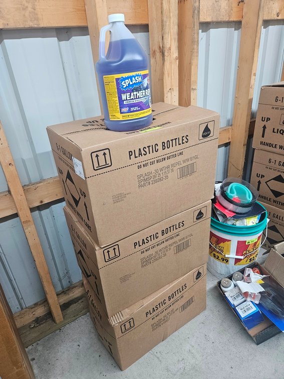 3 Boxes Splash Weather Repel Washer Fluid, 6 Gallon Jugs Per Box