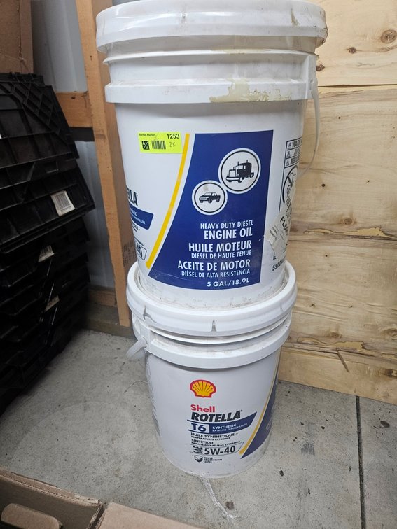 2 Shell Rotella 5W-40 Synthetic Oil 5 Gallon Buckets