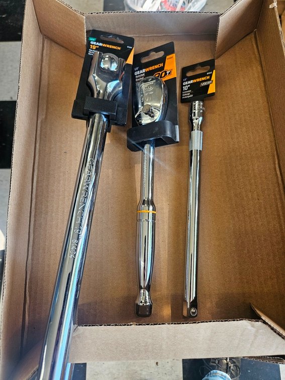 2 Assorted Gear Wrench Ratchets, 10" Extension