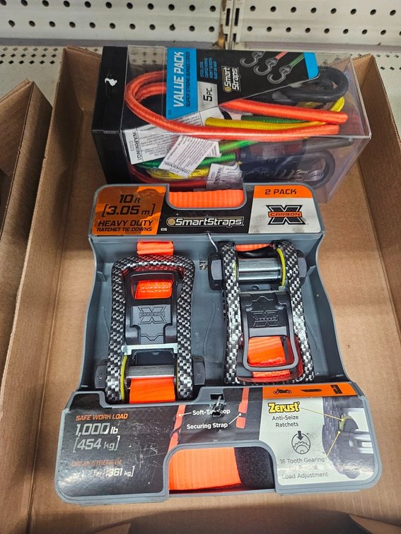5 Pc. Bungee Cords, 2 Pack Ratchet Straps