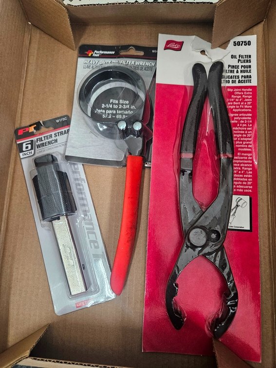 Oil Filter Pliers, Wrench and Strap Wrench