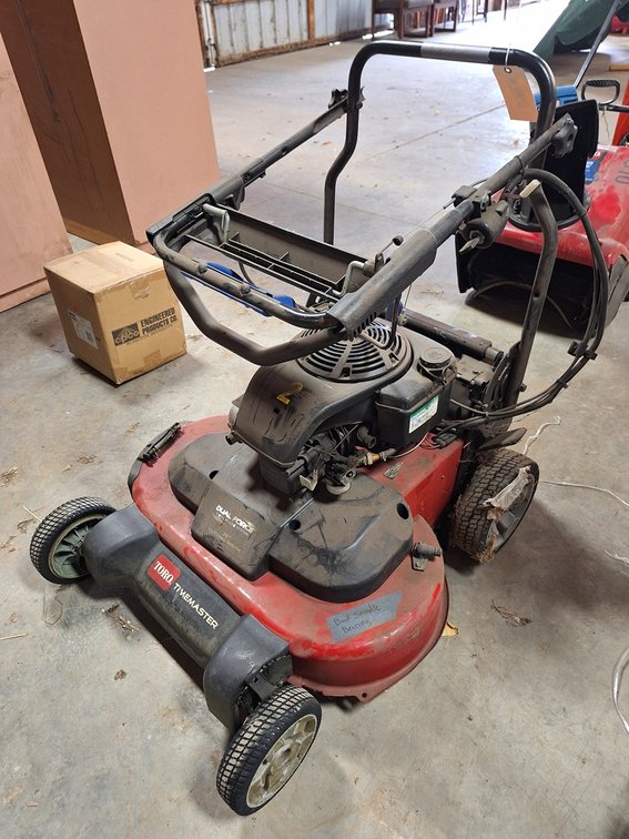Toro Timemaster 30" Lawn Mower, Gas Engine, Marked "Bad Spindle Bearing"