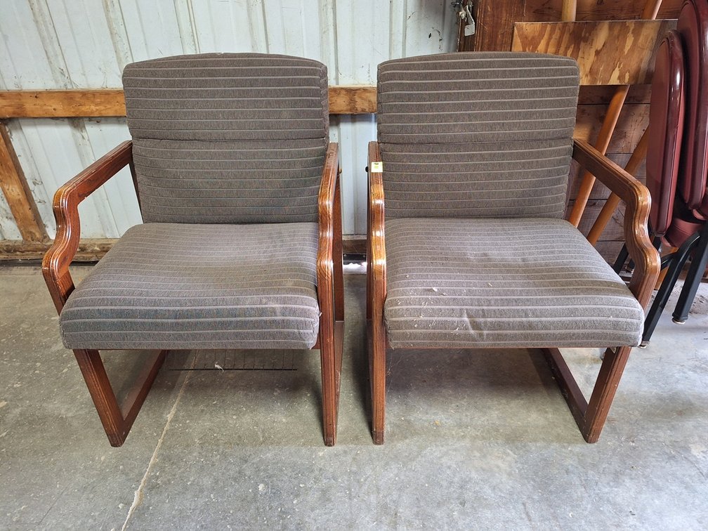 2 Wood/Fabric Chairs