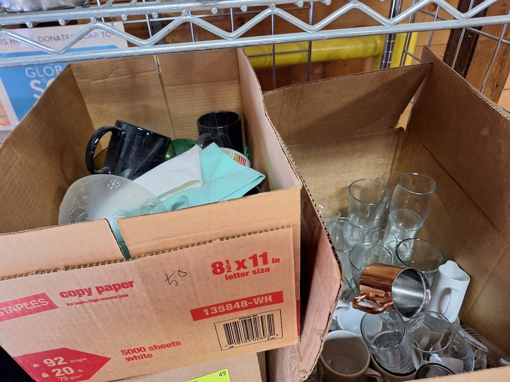 2 Boxes Assorted Mugs, Glasses