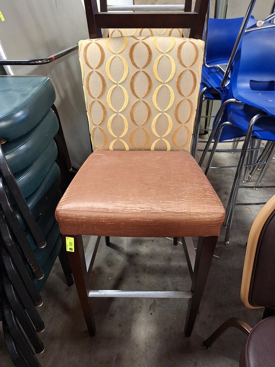 3 Padded/Fabric Stools, 30" Seat Height