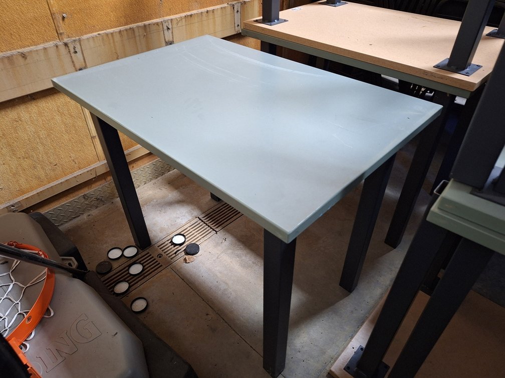 7 Green Top Tables, 35"x23"x29"