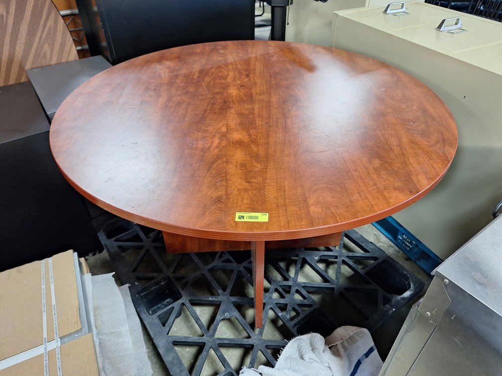 Wood Table, 48" Dia. x 28"
