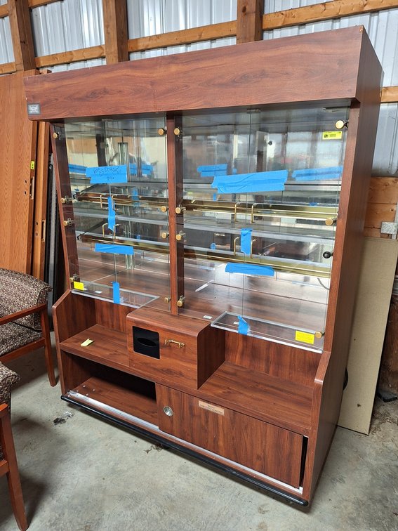 Wood/Glass Bakery Display on Wheels, 64"x30"x80"