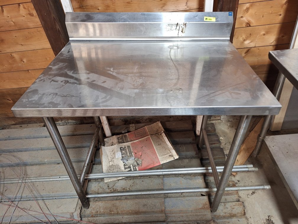SS Table with Backsplash, 40"x32"