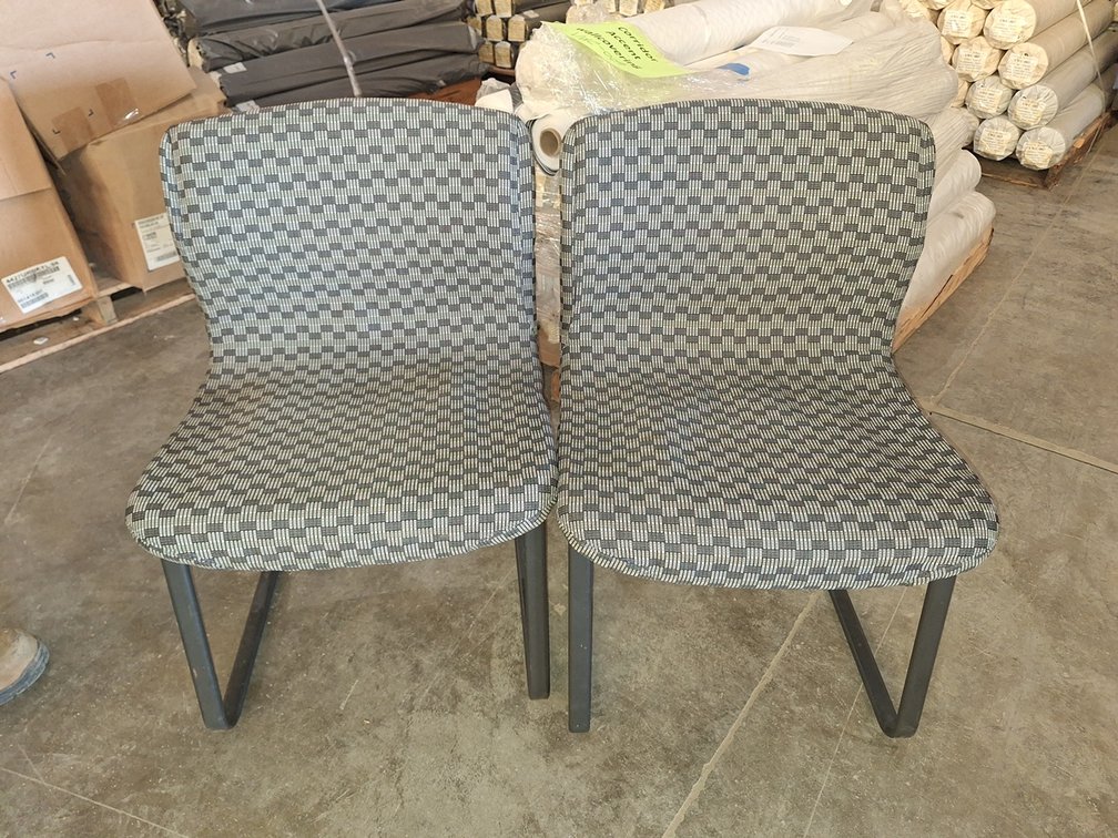 2 Metal/Fabric Chairs