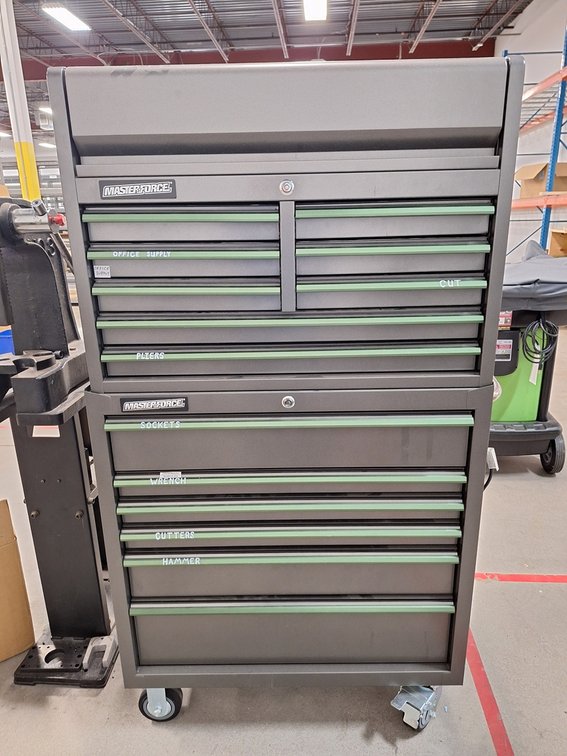 Masterforce Tool Cabinet on Wheels, 36"x24"x66"