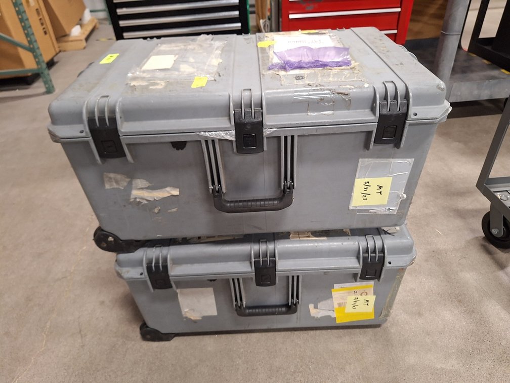2 Poly Road Cases on Wheels