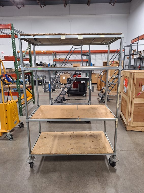 Wire 4 Tier Shelf on Wheels, 48"x24"x70"