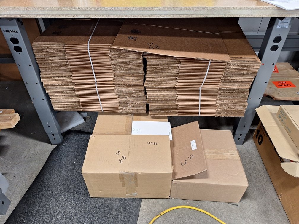 Assorted Boxes, More Under Bench