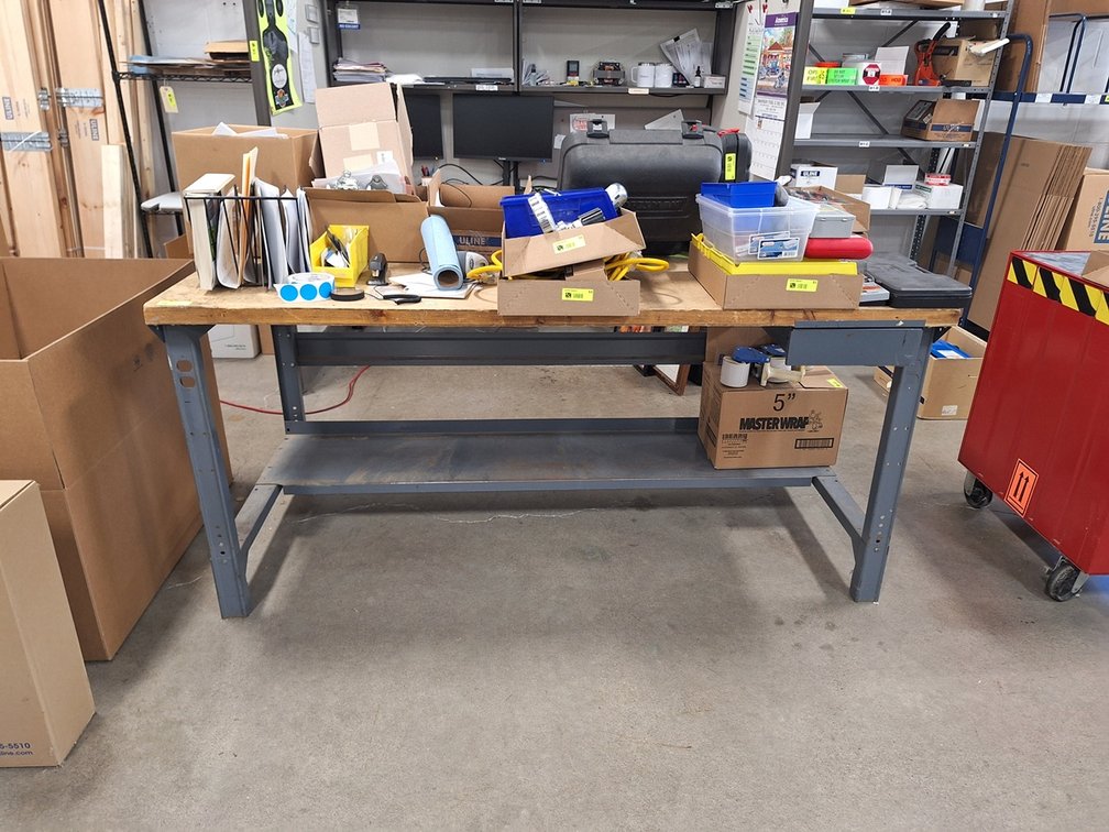 Metal/Wood Work Bench, 72"x36"x35"