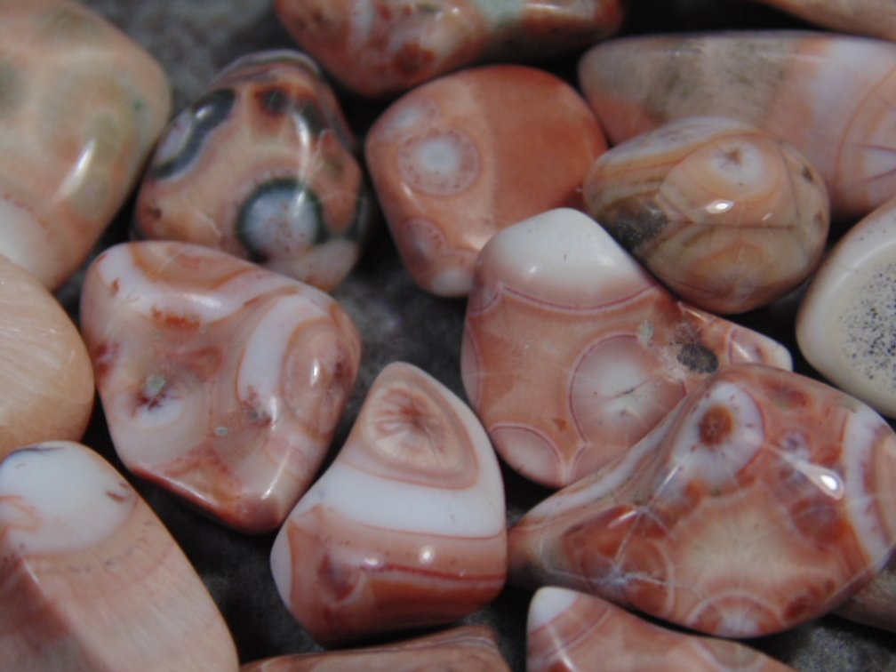 Several polished Thomsonite nuggets, 38 grams
