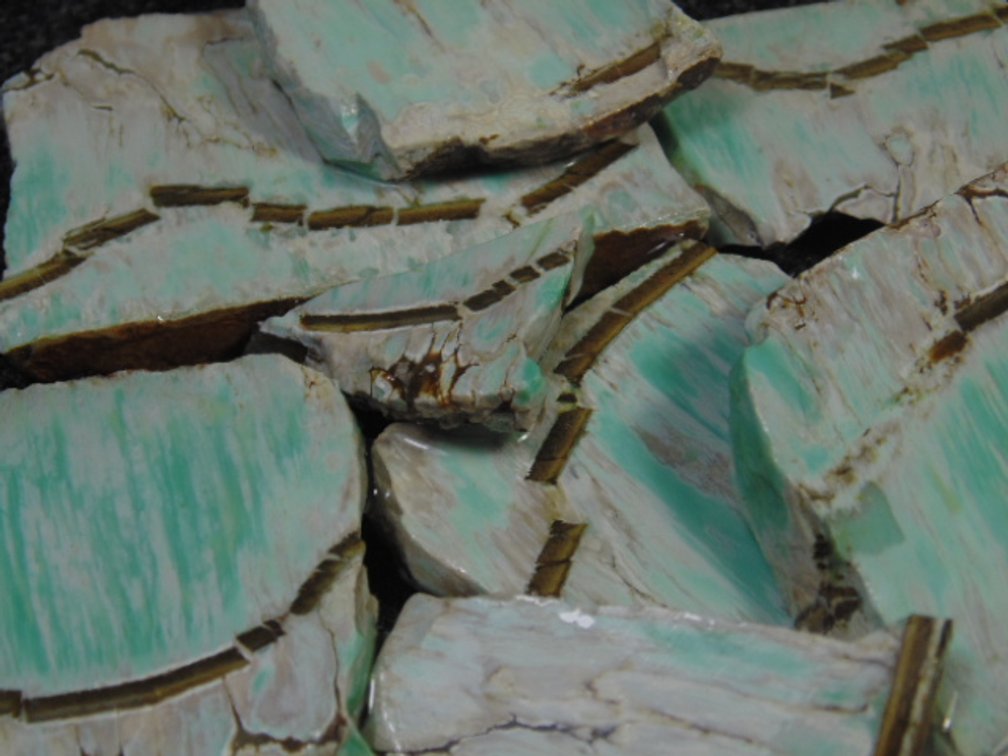 An assortment of Variscite slabs, 6 ozs