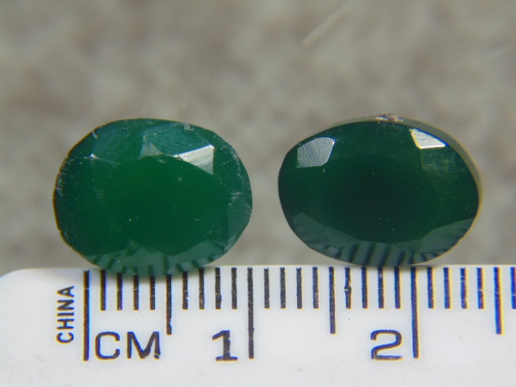 Two faceted Emeralds, 2.3 grams