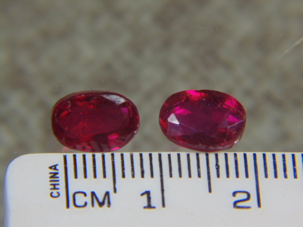Two faceted Rubies, 1.3 grams