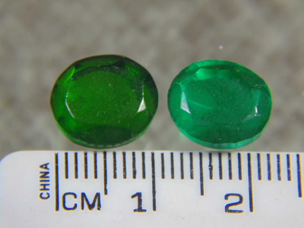 Two faceted Emeralds, 3.1 grams